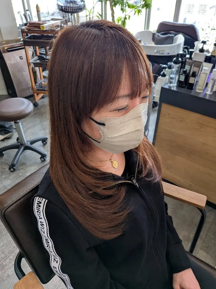 ロング 顔周りカット レイヤーカット ママ美容師👶 髪質改善✨️木村倫子のヘアスタイル