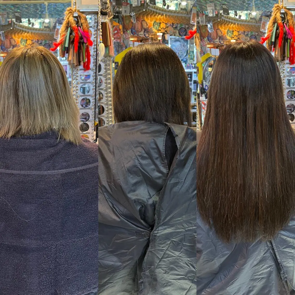 ショート カラー ヘアアレンジ 編み込みエクステ シールエクステ エクステ 🌈派手髪エクステ ブレイズ🌈ひろとのヘアスタイル