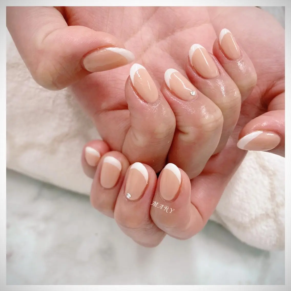 ネイル フレンチネイル ニュアンスネイル シンプルネイル ハンドネイル Mary nail .narumiのネイルデザイン