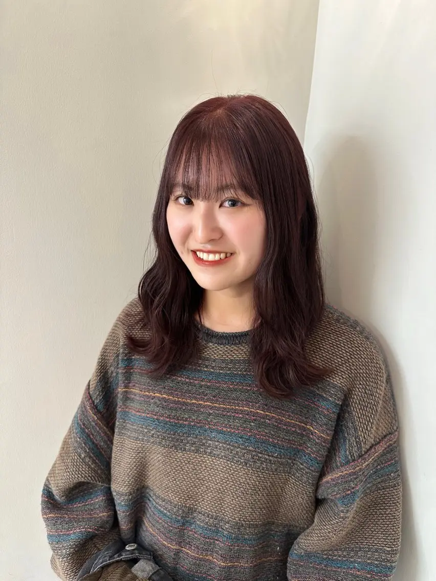 ロング カラー パーマ ヘアカラー 安丸 結夏のヘアスタイル