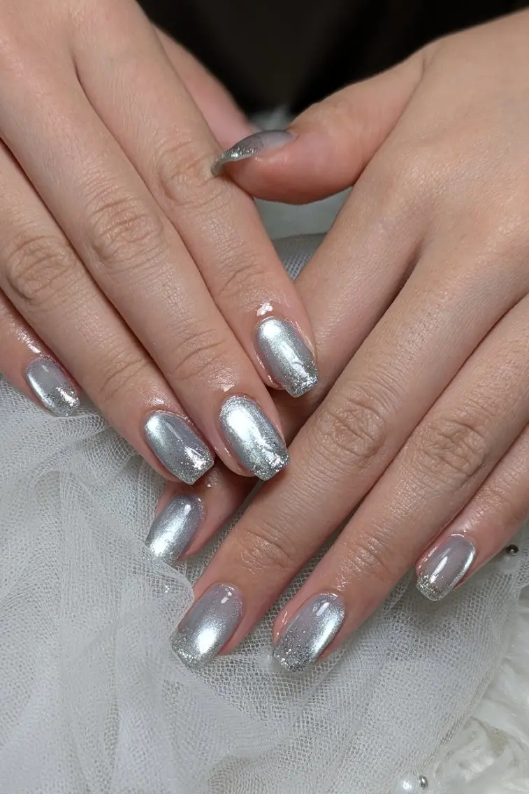 ネイル グラデーション ラメ(グリッター) ラメグラデーション マグネットネイル シンプルネイル ハンドネイル m&pPrivate nailsalonのネイルデザイン