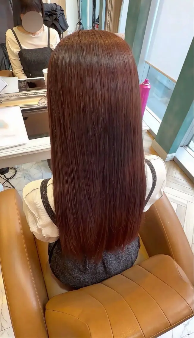 ロング カラー ブリーチ ブリーチなしカラー ピンクカラー 髪質改善 韓国風ヘア ヘアカラー るい/艶カラー /美髪矯正/ワンホンのヘアスタイル