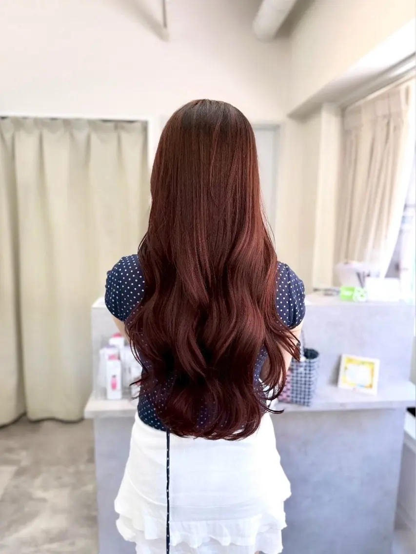ロング カラー ブラウンカラー レッドカラー レッドブラウン 髪質改善 トリートメント ヘアカラー トリートメント 髪質改善Acero. shoyaのヘアスタイル