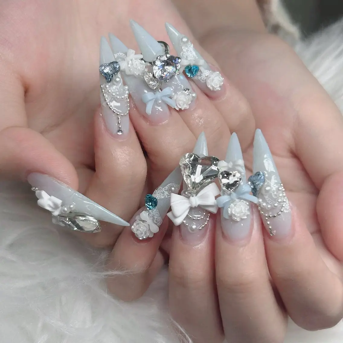 ネイル フットネイル フレンチネイル グラデーション 韓国ネイル ロングネイル ハンドネイル Hani Nail Salonのネイルデザイン