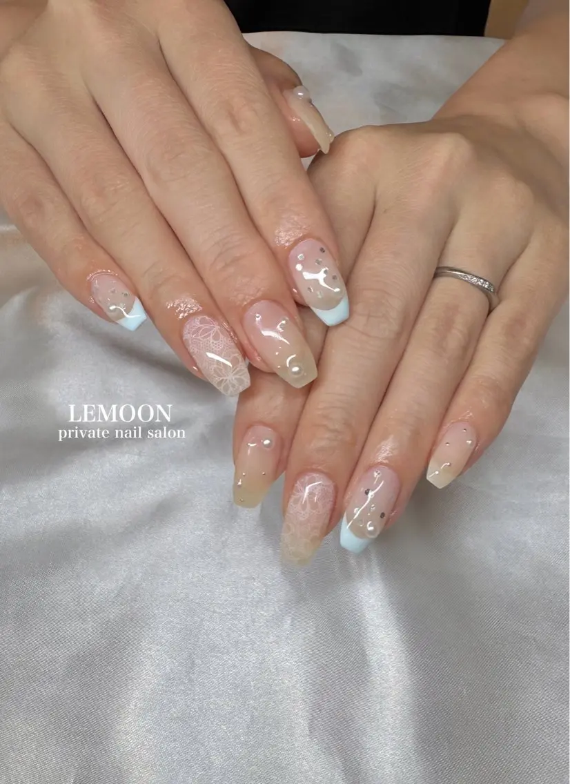 ネイル レース ハンドネイル nail salon LEMOONのネイルデザイン