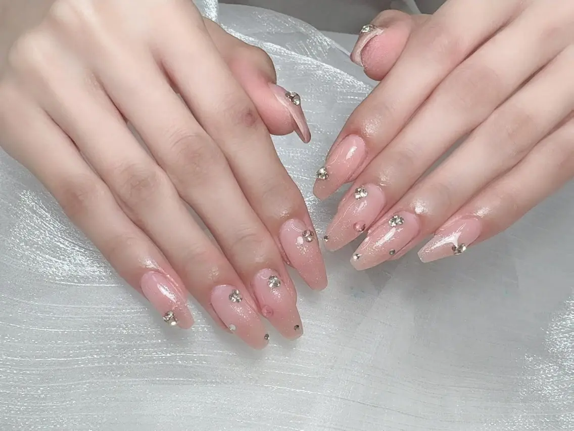 ネイル 韓国ネイル 水色 マグネットネイル ニュアンスネイル オフィスネイル ハンドネイル Hana Rose Nailのネイルデザイン