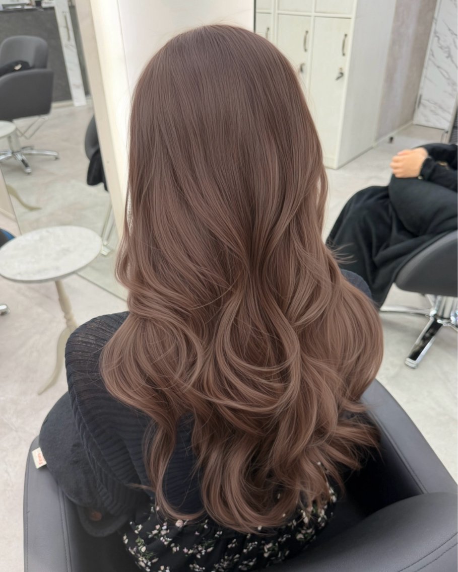 ロング カラー ツインテール ブリーチ ブルーカラー ブラウンカラー ダブルカラー カット ヘアカラー トリートメント 田之上千尋/ブリーチ なし/レイヤーカットのヘアスタイル