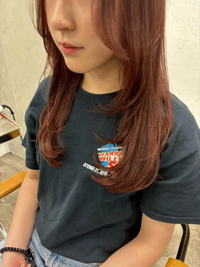 ロング カラー カット ヘアカラー トリートメント ヘッドスパ ヘアセット ️韓国ヘア／レイヤー カット❤️Yūkaのヘアスタイル
