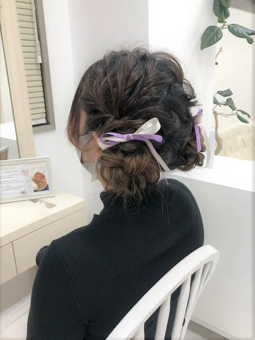 ヘアアレンジ お団子ヘア 似合わせヘアメイク 💐オダギリチアキのヘアスタイル