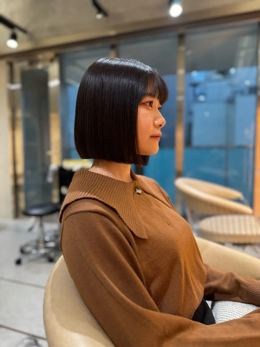 ショート カット ヘアカラー 縮毛矯正 トリートメント ‎🤍髪質改善‎🤍 レイヤーカット‎🤍のヘアスタイル