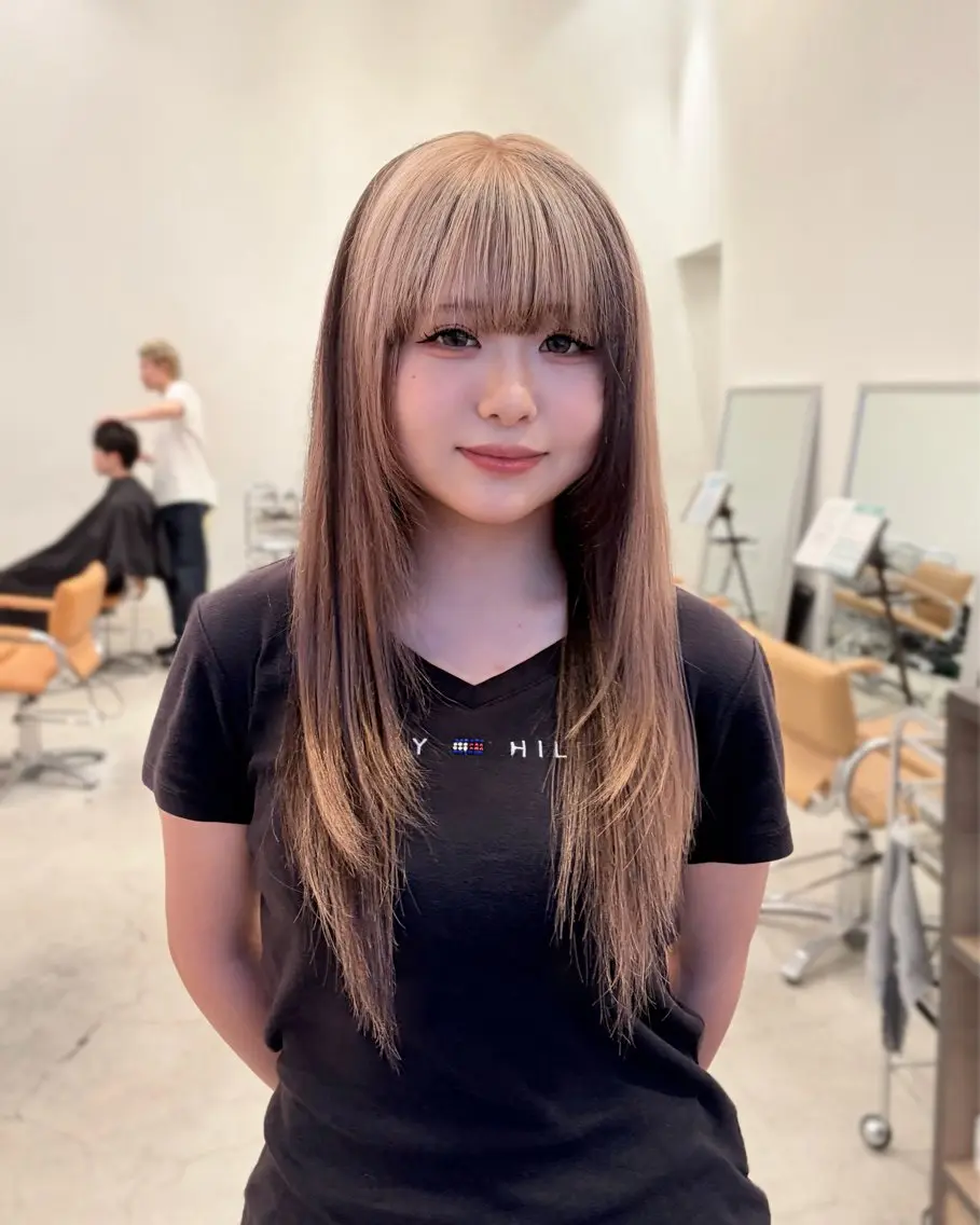 ロング ヘアカラー トリートメント 羽鳥 菜々子のヘアスタイル