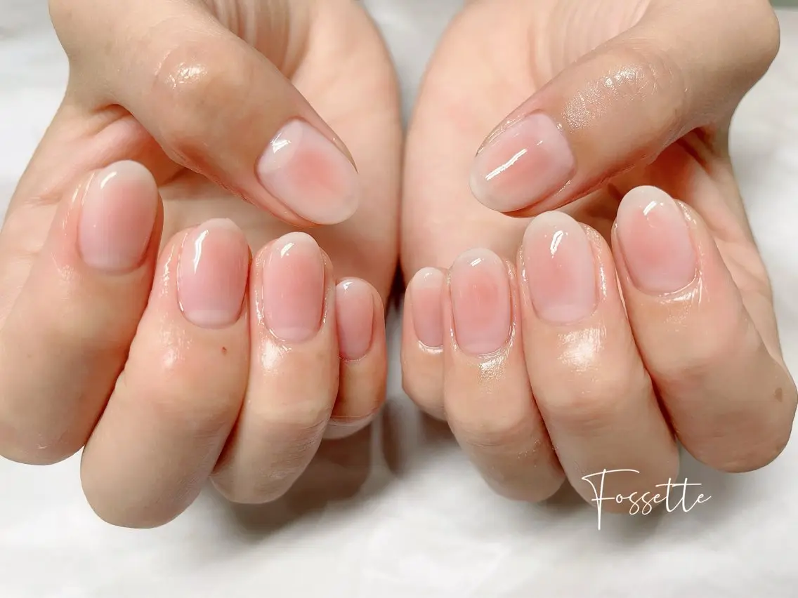 ネイル チークネイル オフィスネイル シンプルネイル ハンドネイル nailsalon Fossetteのネイルデザイン