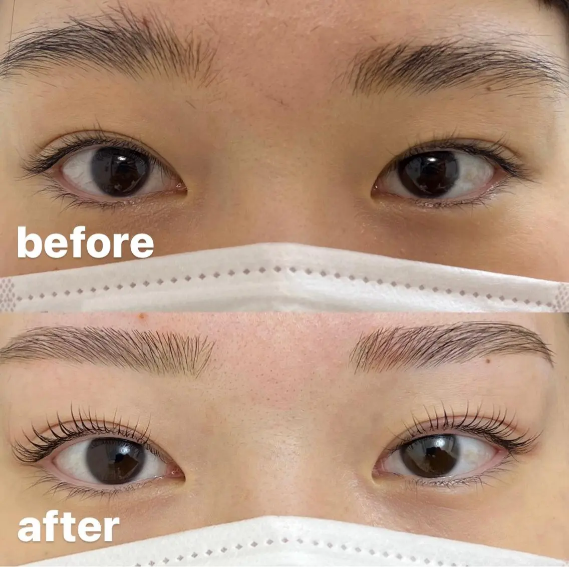 マツエク・マツパ アイブロウ 眉毛ワックス脱毛 一重×まつ毛パーマ 💎似合わせアイ 💎木津れいらのマツエク・マツパデザイン