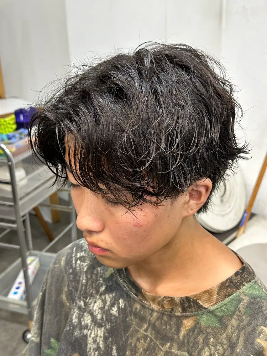 パーマ メンズ カット パーマ fifth/原宿/ カットモデル/カズのヘアスタイル