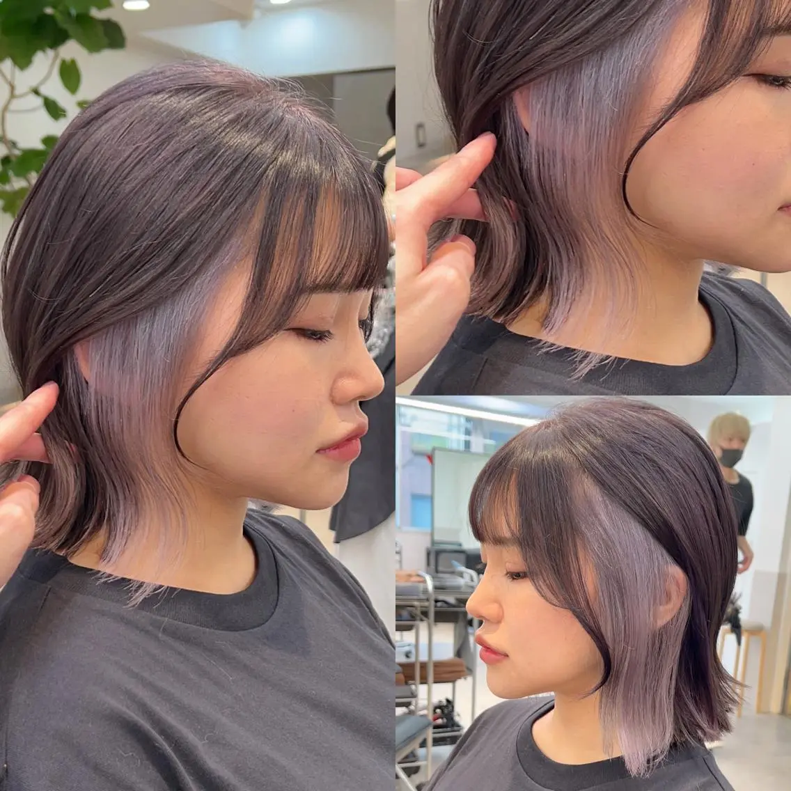 ショート カラー インナーカラー 外ハネヘア 夏山 秀憲のヘアスタイル