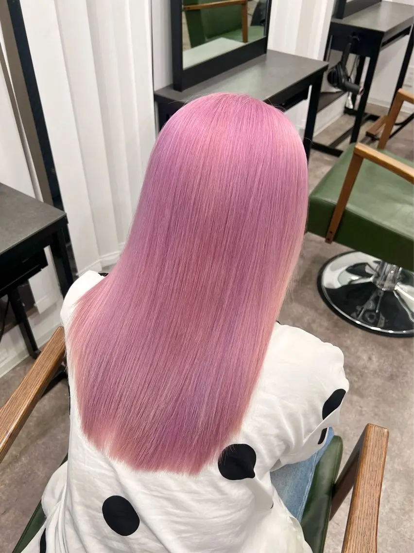 セミロング カラー ブリーチ ケアブリーチ ハイトーンカラー ピンクカラー レイヤーカット ヘアカラー トリートメント 原宿/ブリーチ特化/ RYUTOのヘアスタイル
