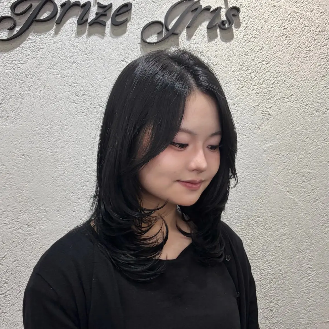 ミディアム ハイレイヤー レイヤーカット カット トリートメント 🪽レイヤーカット/ 韓国ヘア🦋hinaのヘアスタイル