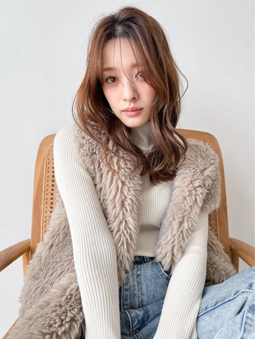 ロング パーマ デジタルパーマ 橘 ゆきののヘアスタイル