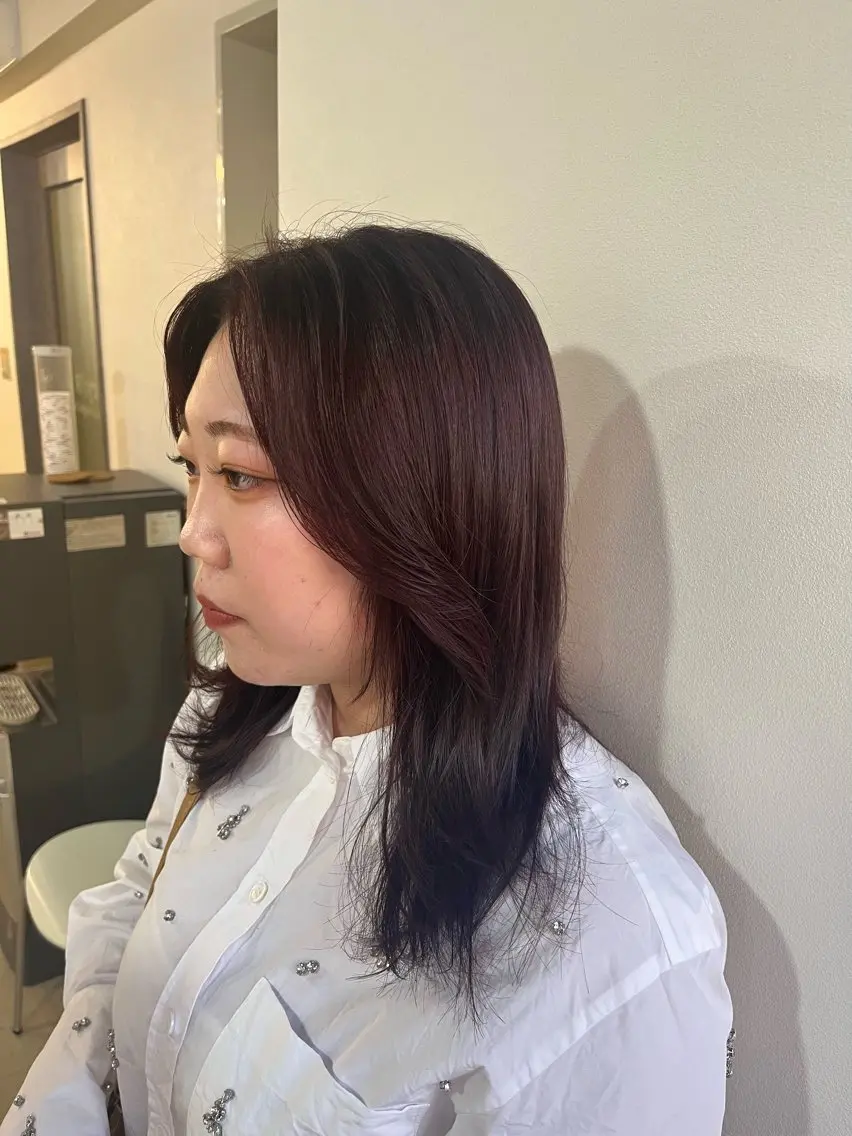 カラー レッドカラー カット ヘアカラー トリートメント 山本なつみ/透明感 /レイヤー/ブリーチのヘアスタイル