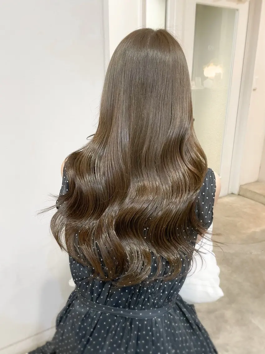 ロング カラー バレイヤージュ ベージュカラー ブリーチ ケアブリーチ ダブルカラー ヘアカラー トリートメント ミディアム/顔周り/ ベージュ🌼mayuのヘアスタイル