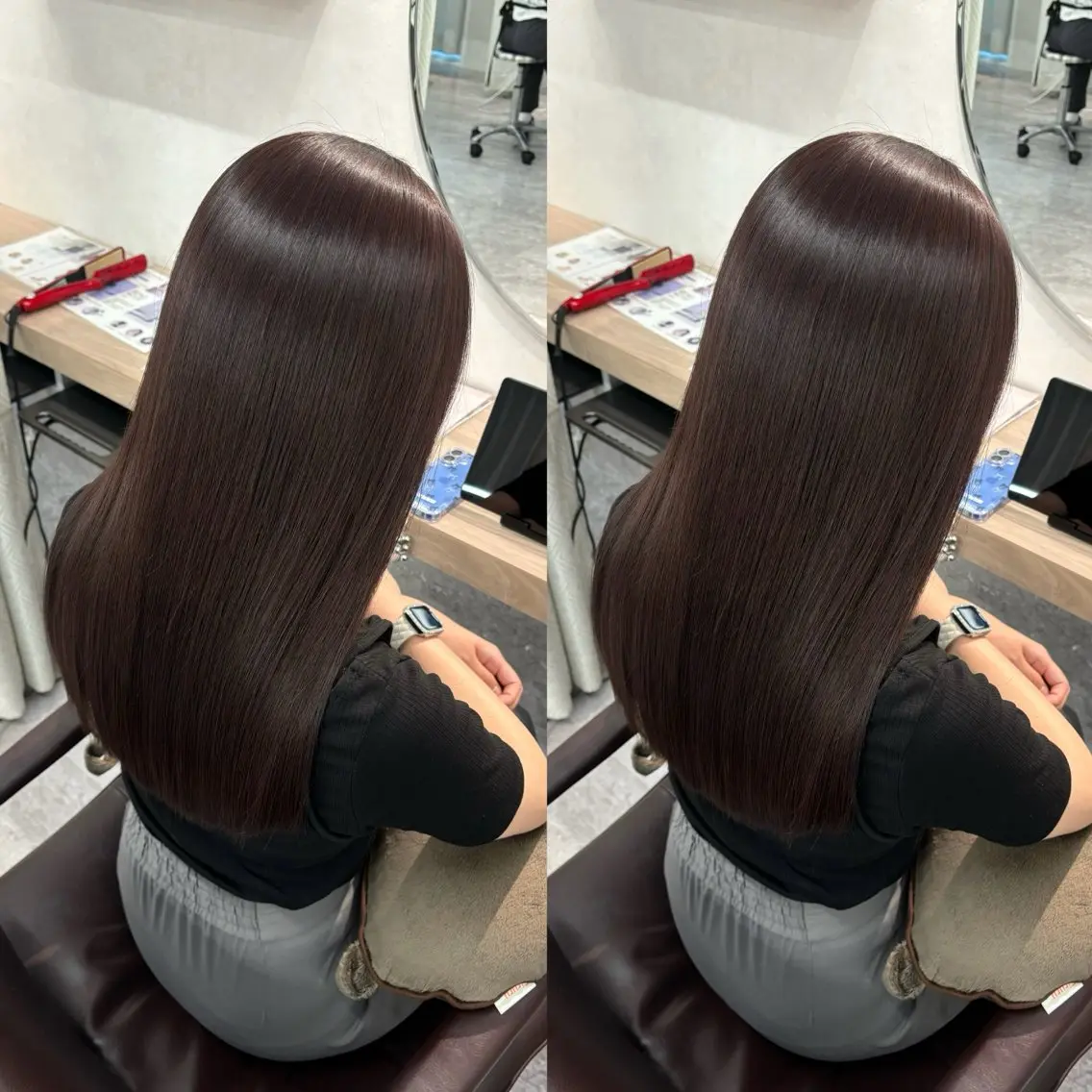 ロング カラー ブラウンカラー ラベンダーカラー 髪質改善🫧ベージュ 椙山 響のヘアスタイル