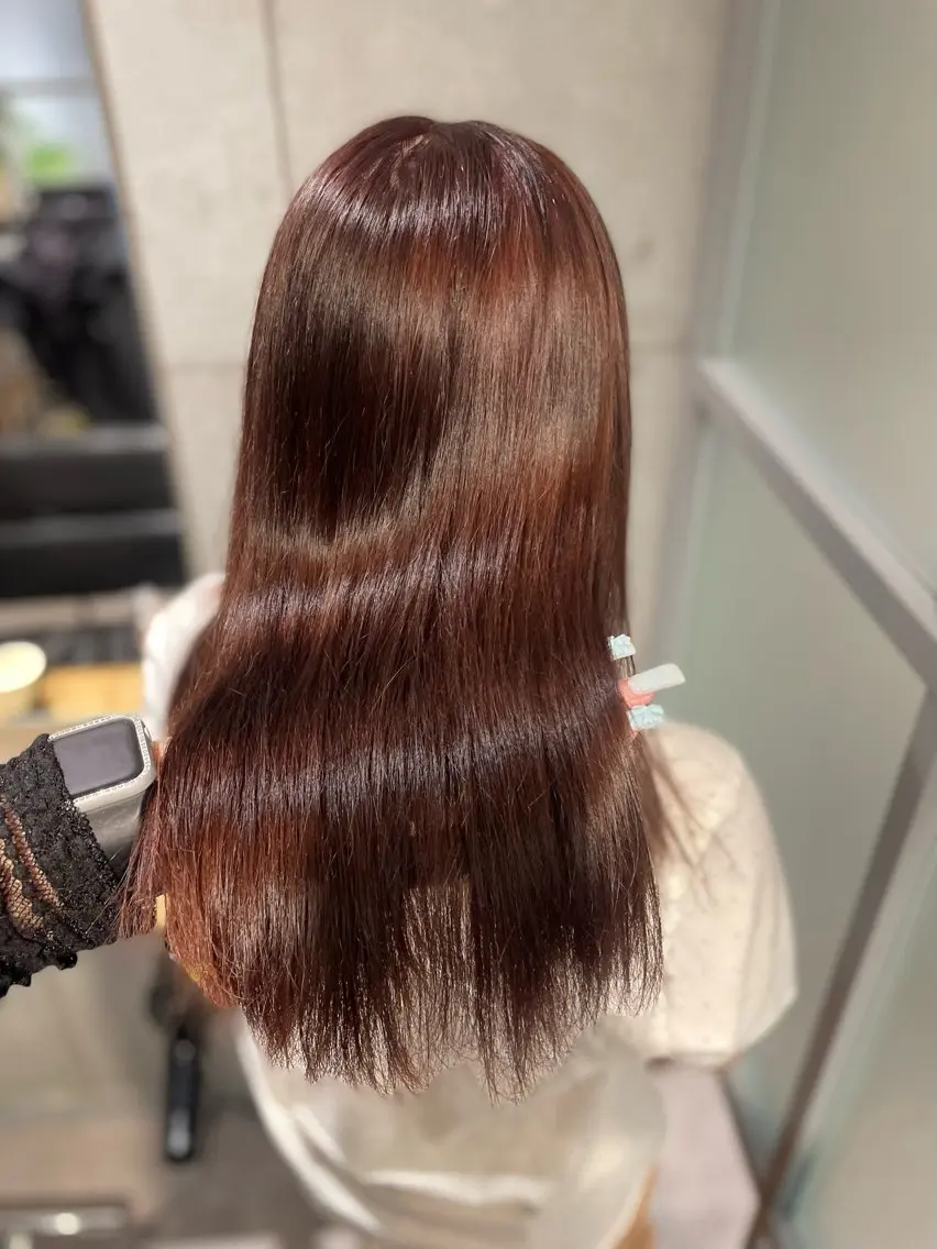 セミロング ピンクブラウン ヘアカラー オガワ カエデ🦋のヘアスタイル