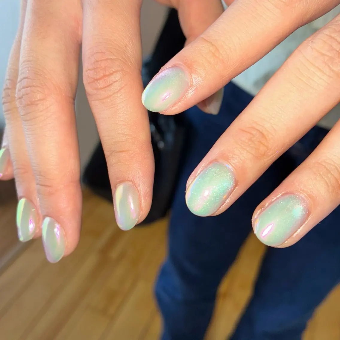 ネイル オーロラネイル ジェルネイル マグネットネイル ハンドネイル Nail ヌシん家 AKANEのネイルデザイン