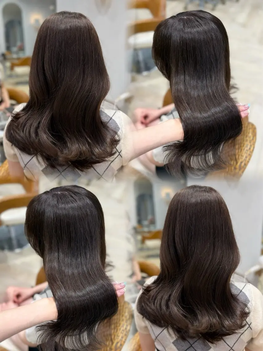 ロング カラー ブラウンカラー チョコレートブラウン 大久保 凜香のヘアスタイル