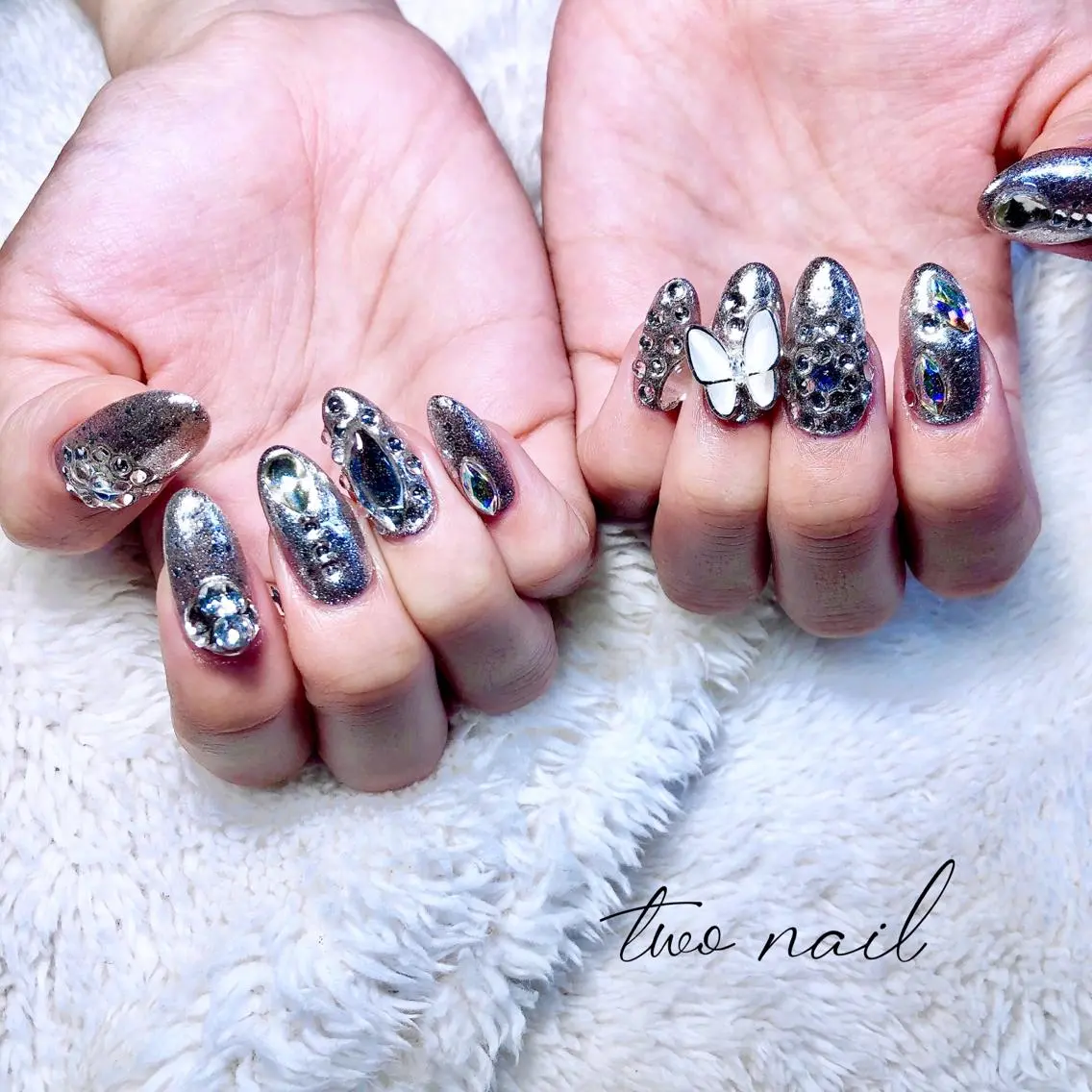 ネイル アートネイル フットネイル ハート ニュアンスネイル ホワイト two nailのネイルデザイン