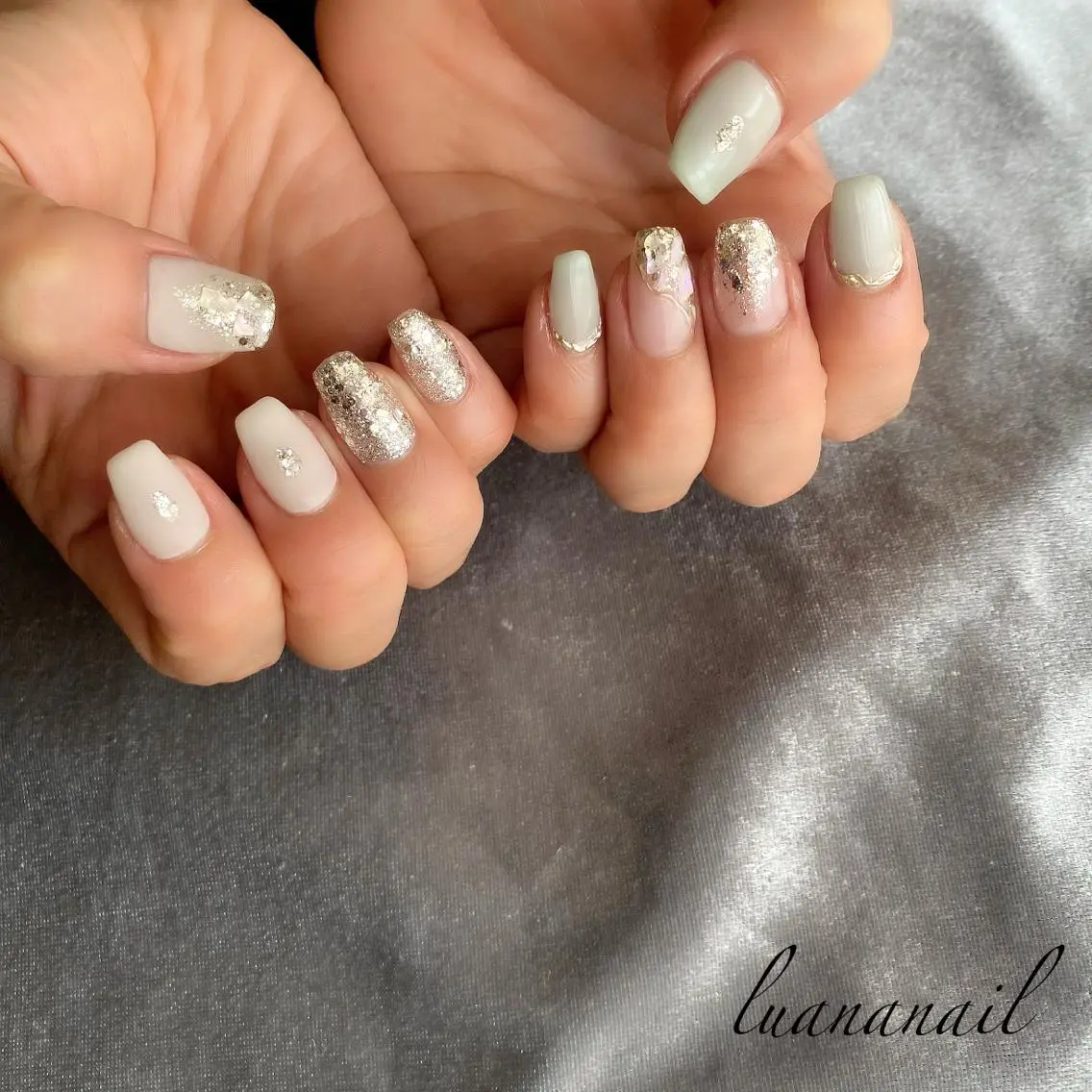 ネイル ピスタチオネイル 春ネイル luana nailのネイルデザイン