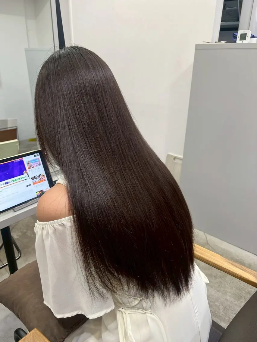 ロング パーマ 縮毛矯正 ハイトーンカラー が絶対可愛い✨泰聖✨のヘアスタイル