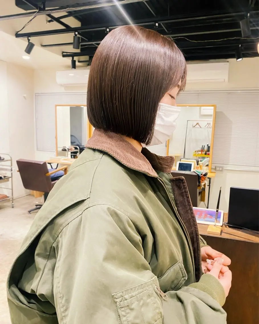 ショート カラー オリーブカラー ボブ 板谷みさき /似合わせBobのヘアスタイル