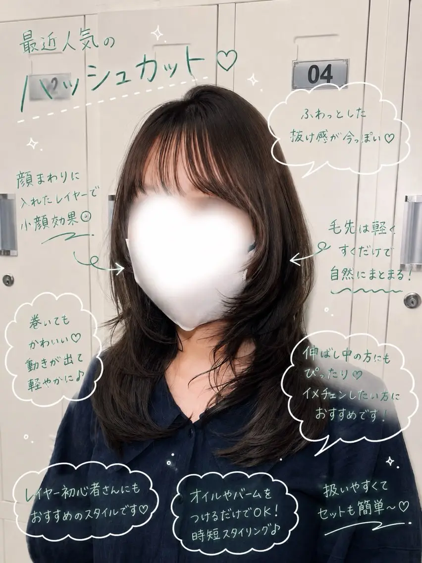セミロング ハイレイヤー レイヤーカット カット ヘアカラー トリートメント レイヤー/デジパ SAKIのヘアスタイル