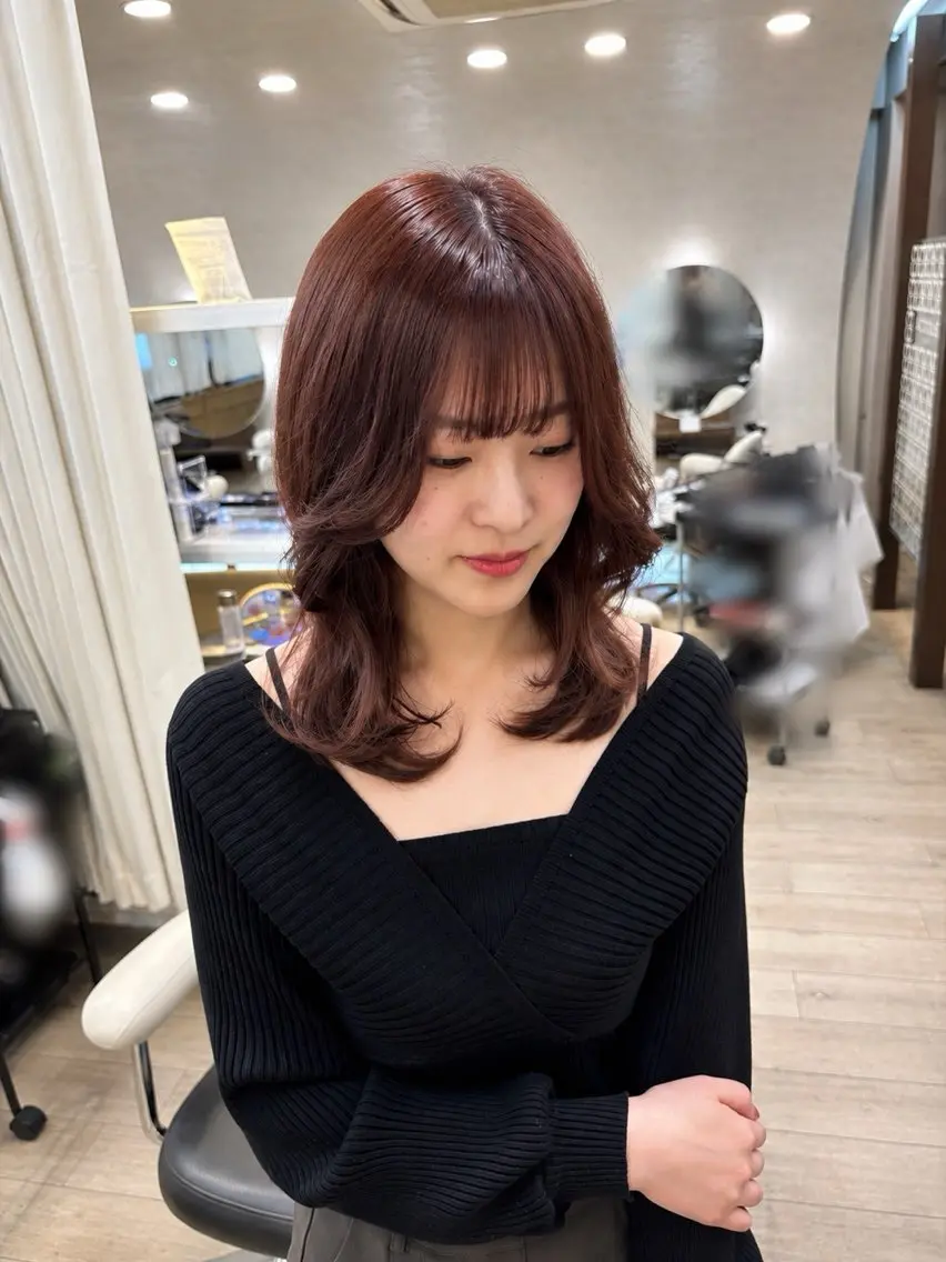 ミディアム カラー ヘアカラー 🎀南田 晴香🎀のヘアスタイル