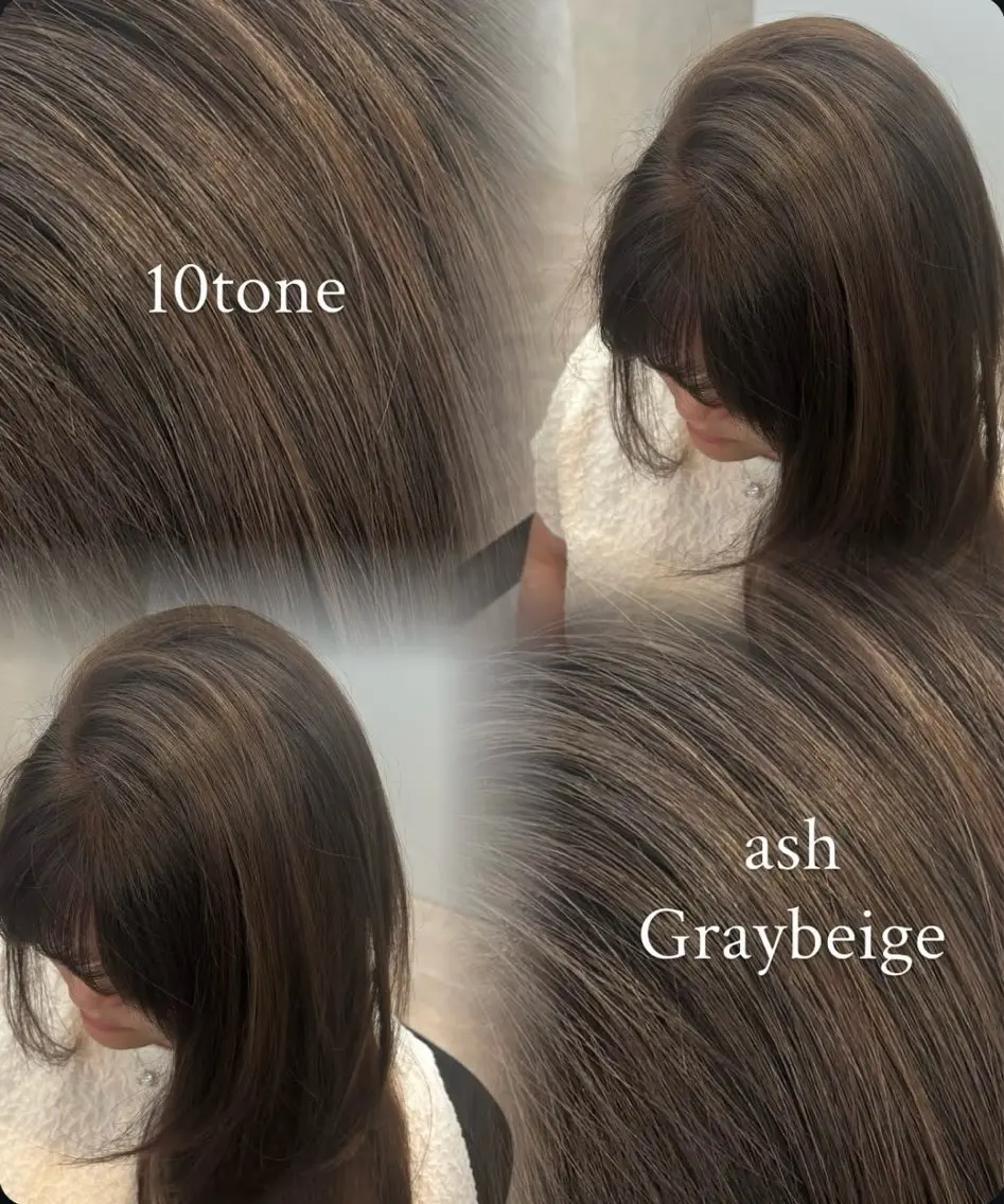 ロング カラー アッシュ アッシュグレー アッシュグレージュ ベージュカラー ブリーチ ヘアカラー SHUKA🎀カラ ー/錦糸町/韓国風のヘアスタイル