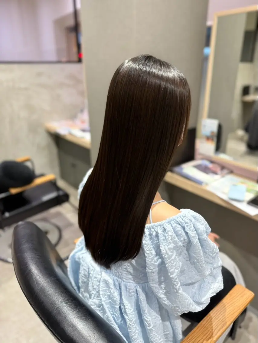ロング 縮毛矯正 池永 陽音のヘアスタイル