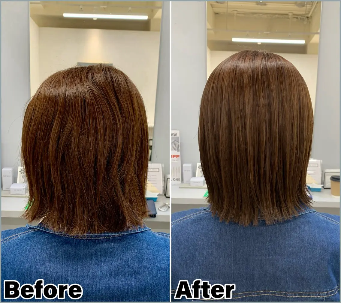 ミディアム ボブ 縮毛矯正 ideal心斎橋 ☆片山☆のヘアスタイル