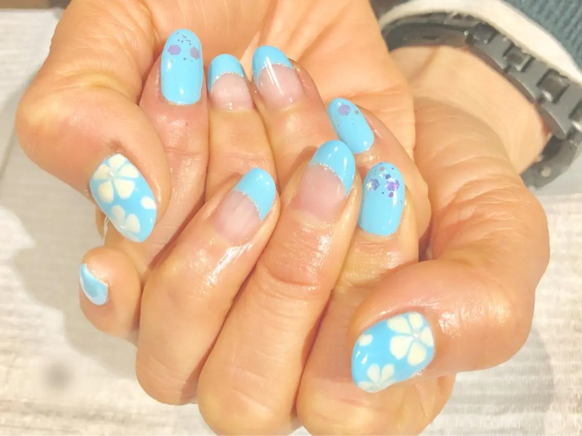 ネイル ブルー TRAM-nail moriizumiのネイルデザイン