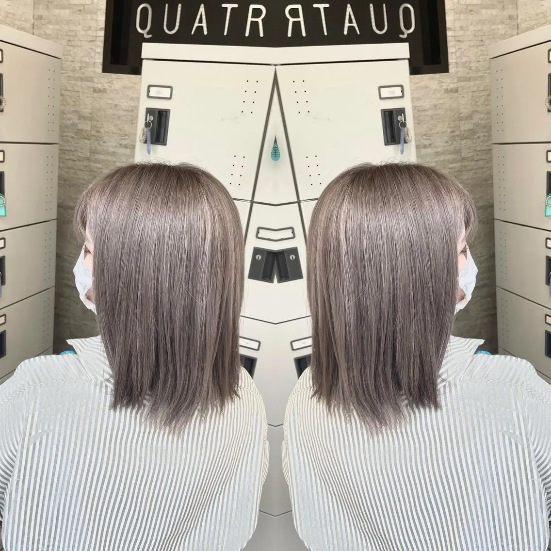 ミディアム カット ヘアカラー トリートメント Y Uのヘアスタイル