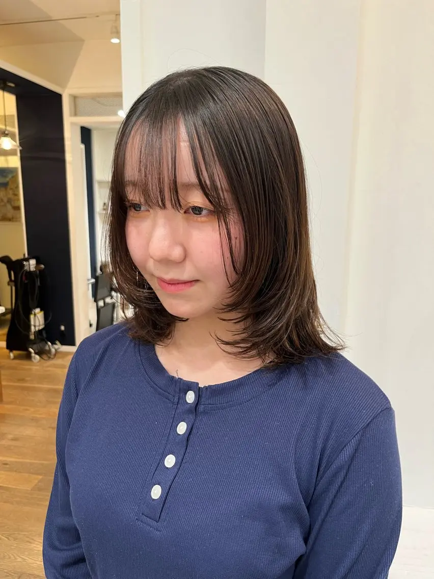 ミディアム ショートボブ ボブ 無料カットモデル‪✨ ✂️Nanami🌷のヘアスタイル