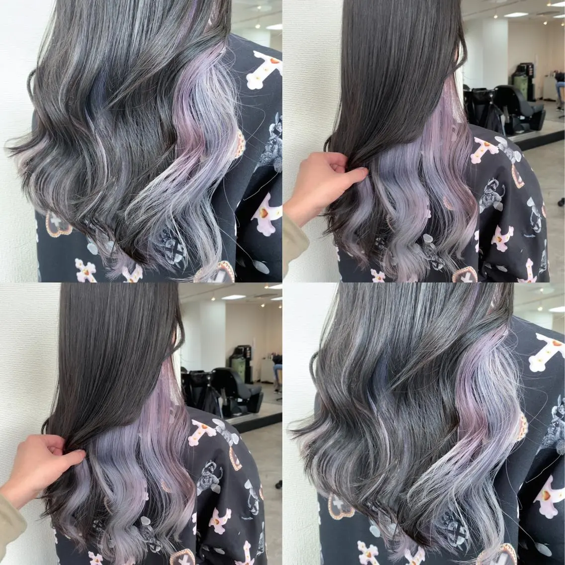 ロング カラー アッシュ インナーカラー シルバー シルバーアッシュ トリートメント /カラー/NAOKIのヘアスタイル