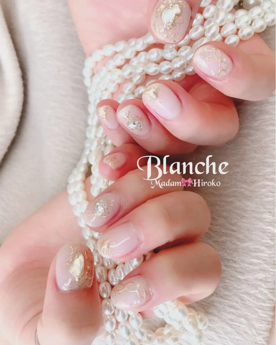 ネイル クリアネイル ミラーネイル ホワイト Lianネイル 寛子Lianのネイルデザイン