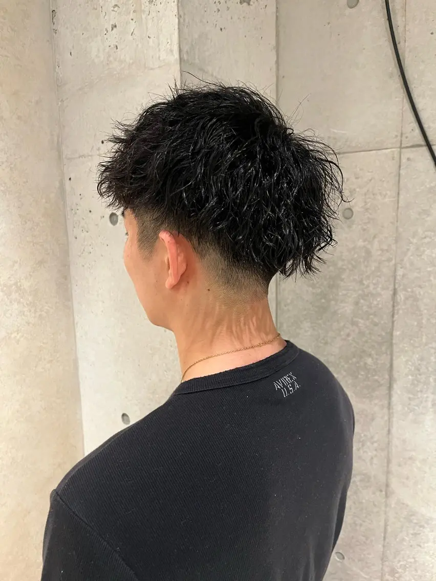 ショート パーマ メンズ カット パーマ 菅野 紗弥のヘアスタイル