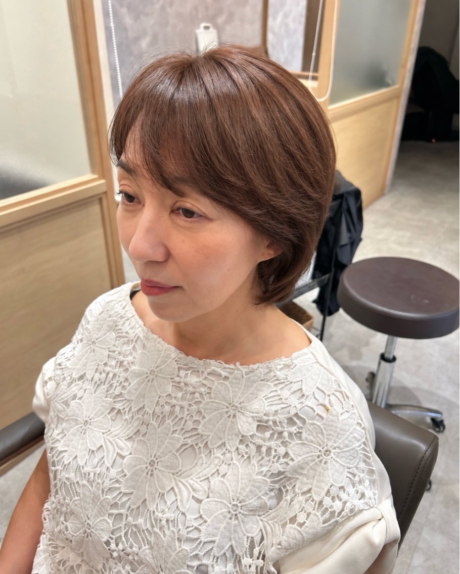 ショート カラー ケアカラー 髪質改善 カット ヘアカラー トリートメント ヘッドスパ 久木原 ゆりのヘアスタイル