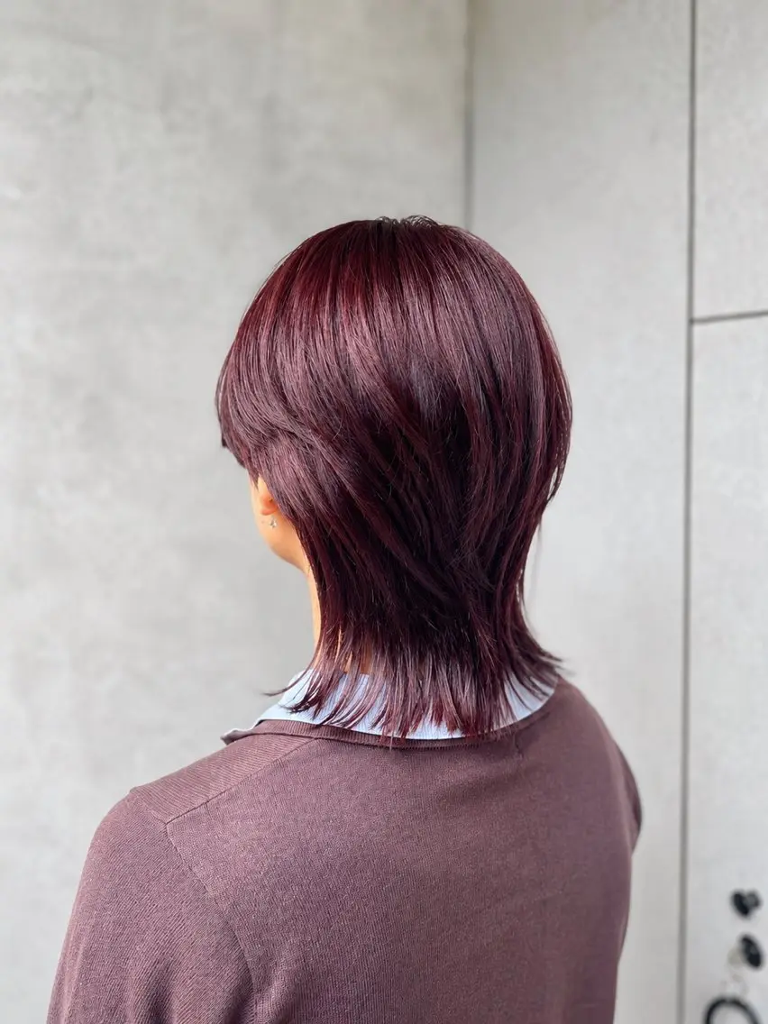 ミディアム ヘアカラー ピンク/グレージュ 髪質改善SOMAのヘアスタイル