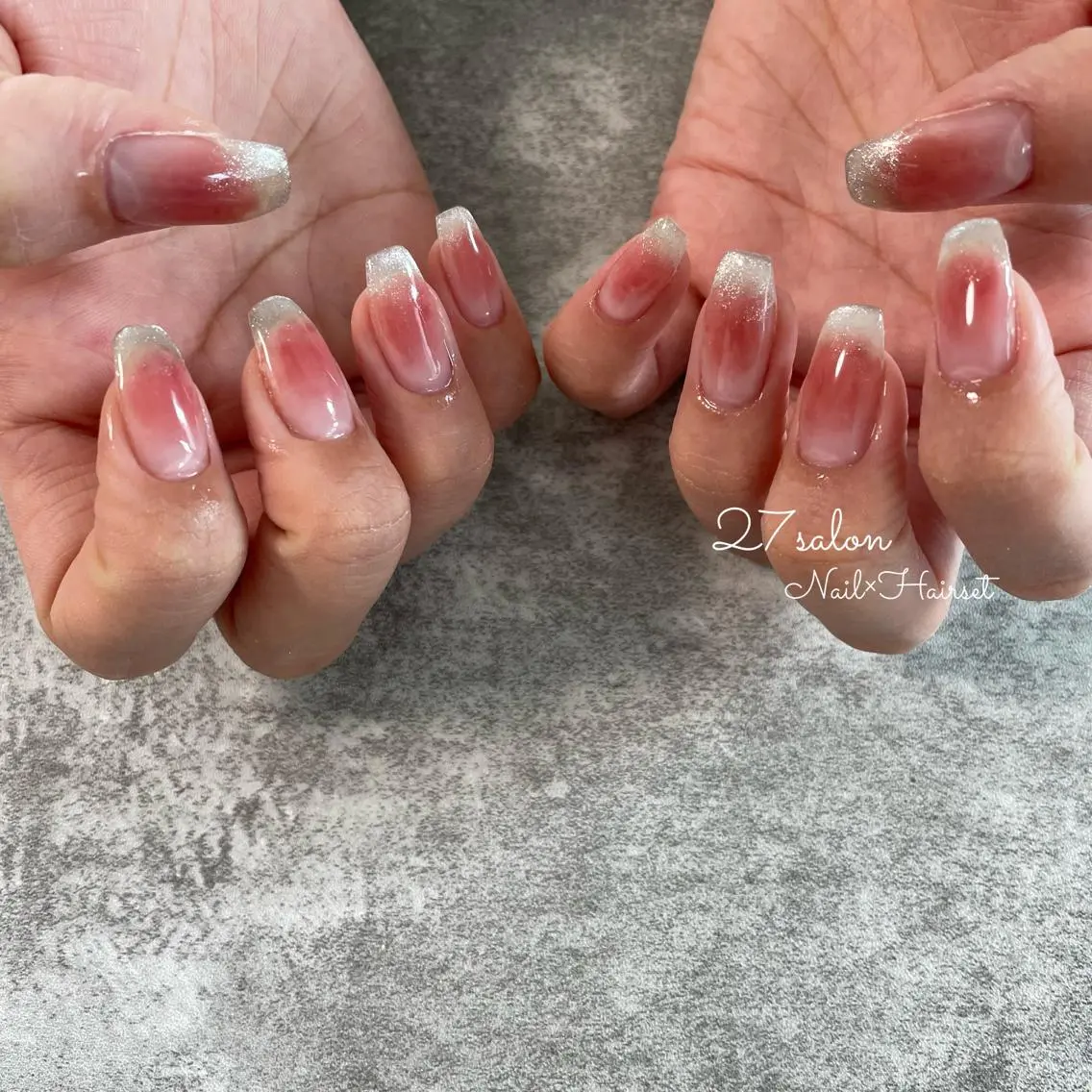 ネイル チークネイル フレンチネイル マグネットネイル マグネットフレンチ ワンホンネイル 27salon yuinaのネイルデザイン