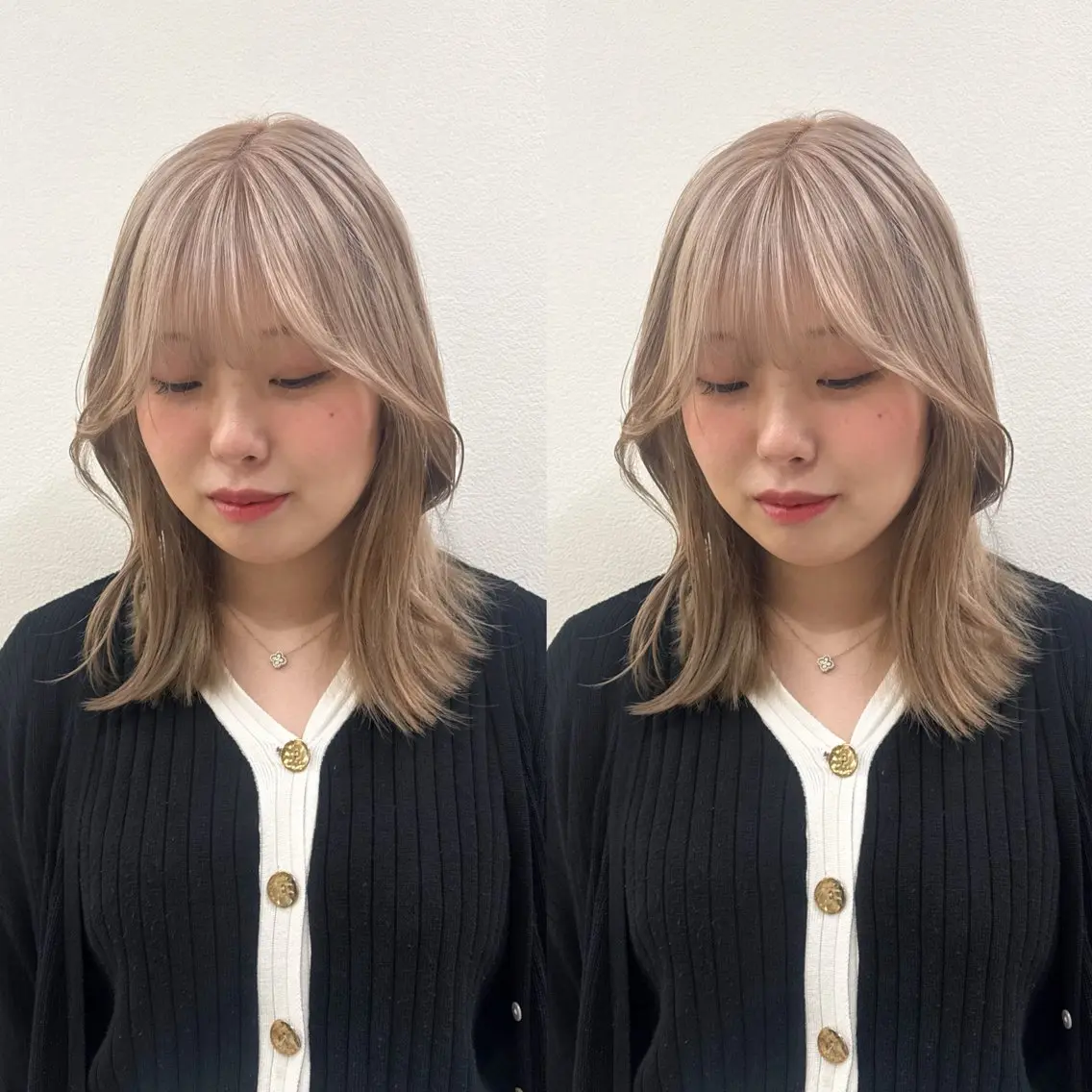 ミディアム 顔周りカット レイヤーカット カット ヘアカラー Kurumi🌙韓国 レイヤー/艶感カラーのヘアスタイル