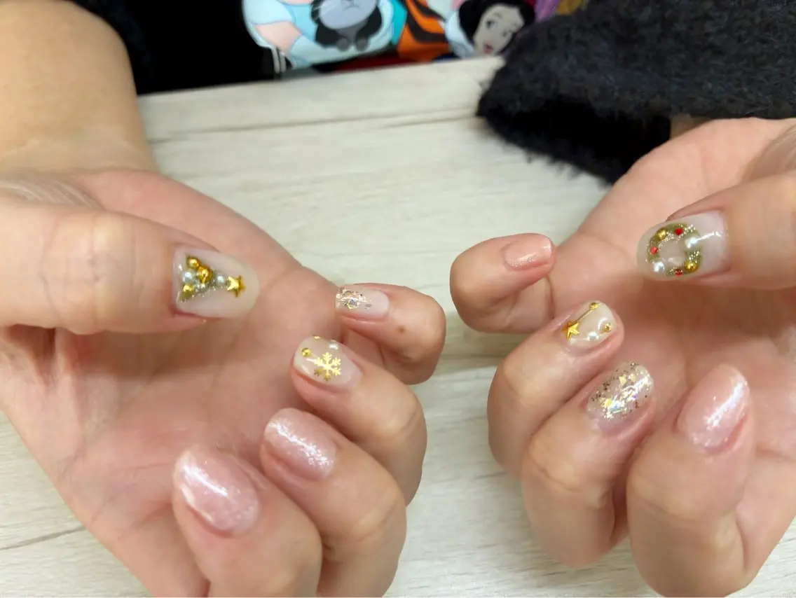 ネイル 持ち込み 冬ネイル クリスマス nail_salon Tulipのネイルデザイン