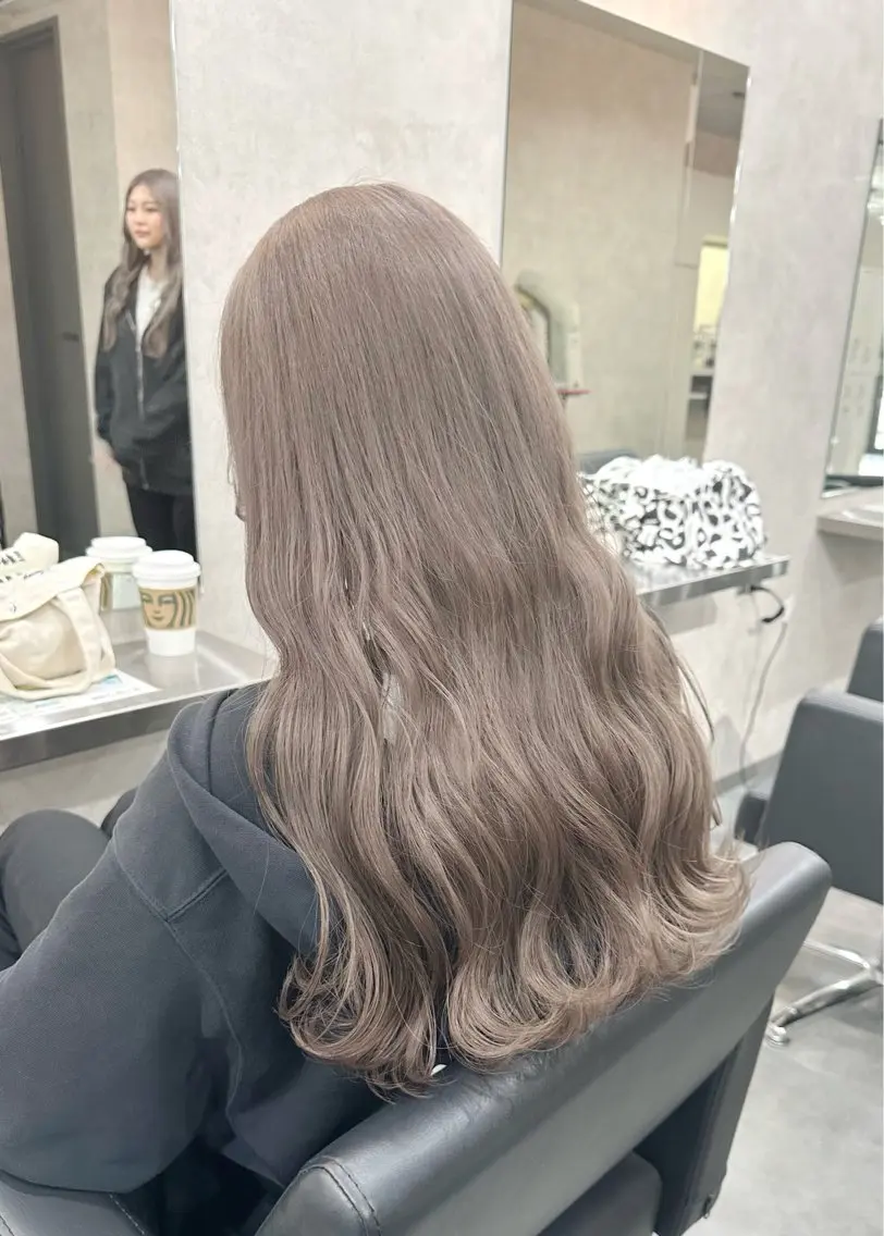 ロング カラー ヘアアレンジ グレージュ ヘアカラー トリートメント 境町/透明感カラー/ レイヤー/中茎涼太のヘアスタイル