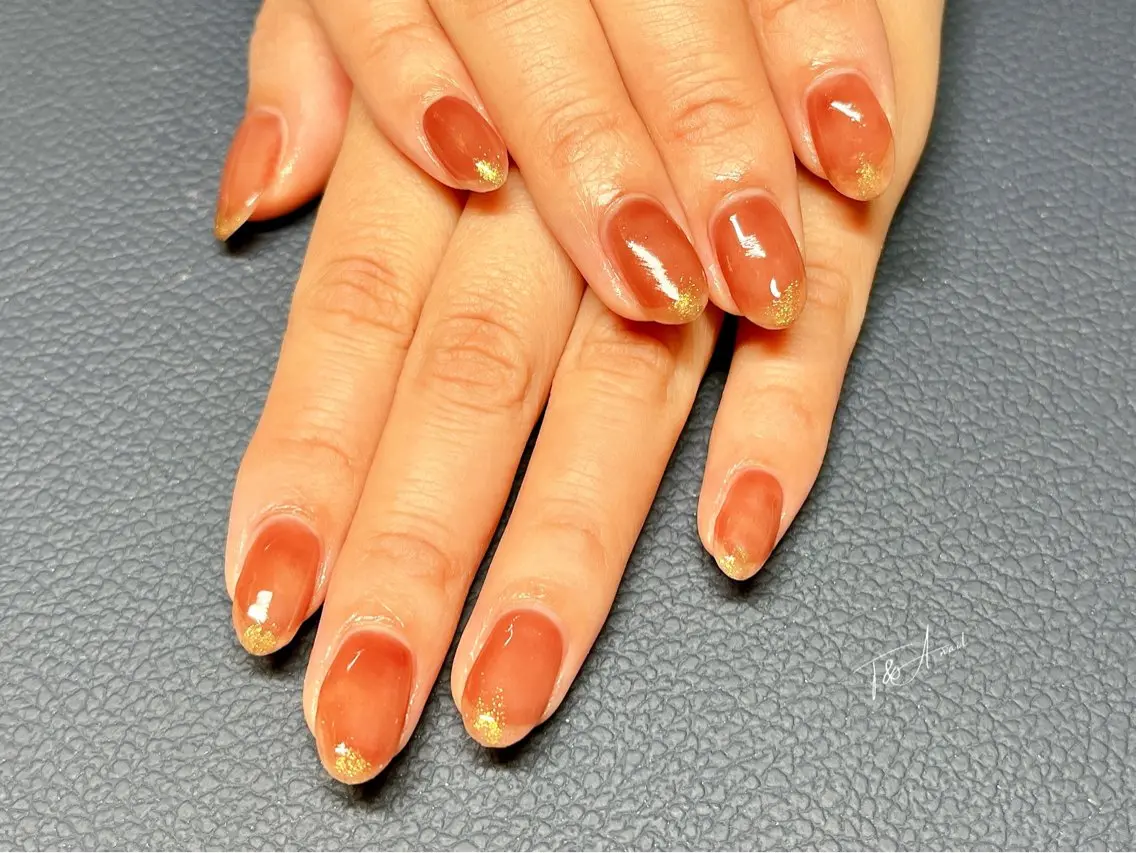 ネイル クリアネイル ジェルネイル 氷ネイル・うるうるネイル ラメ(グリッター) ニュアンスネイル T&A nailのネイルデザイン